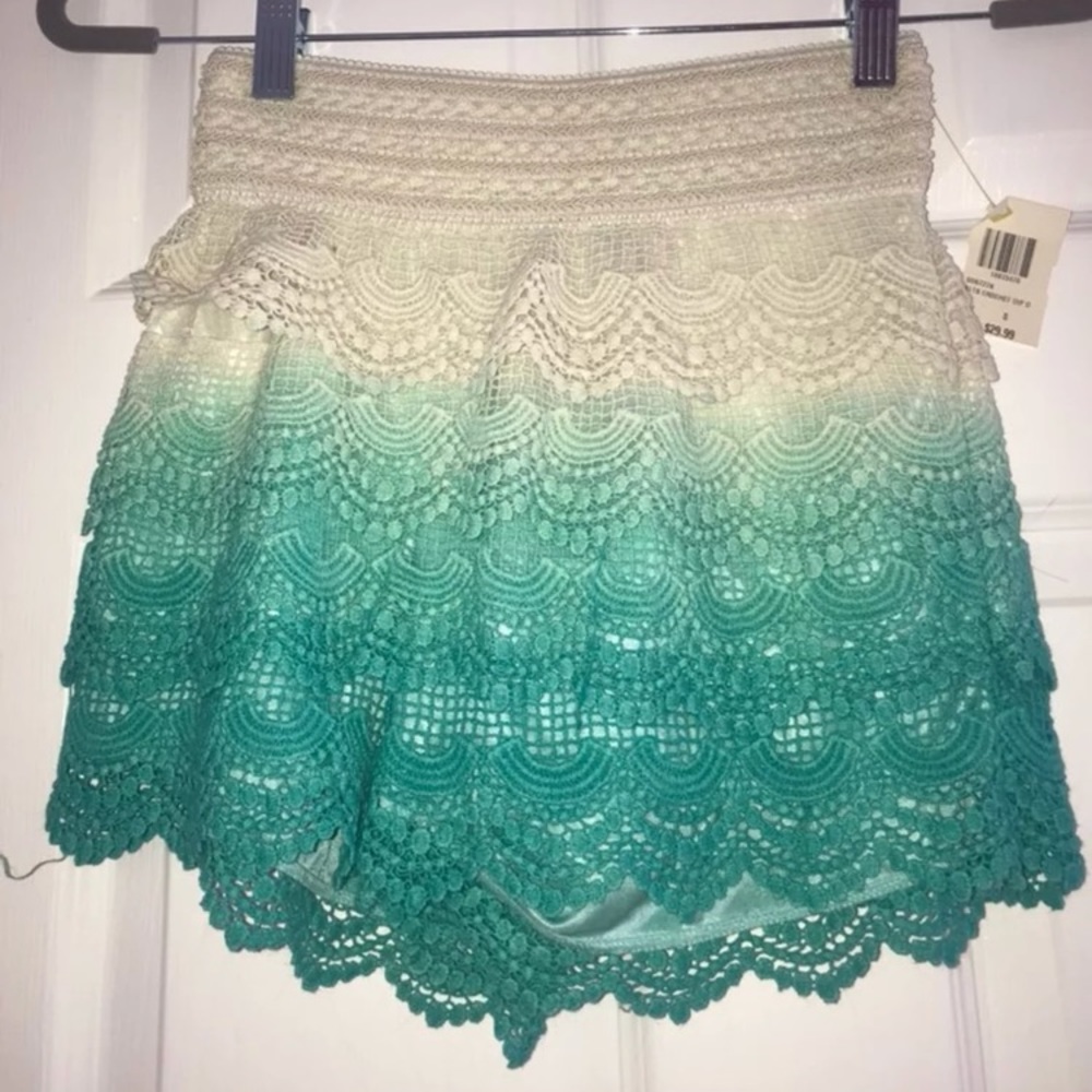 Teal and Cream Shorts